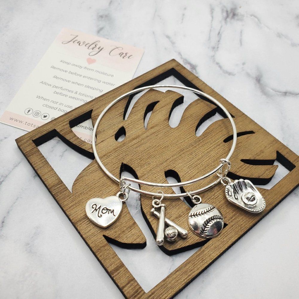 Baseball Mom Expandable Charm Bracelet